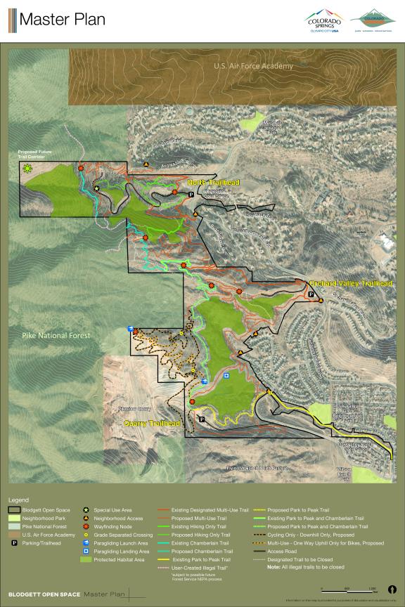 Map of the Master Plan for the Blodgett Open Space
