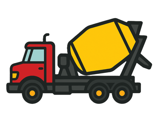 A clip art image of a concrete mixer