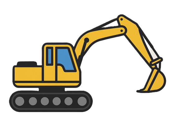 A clip art image of an excavator