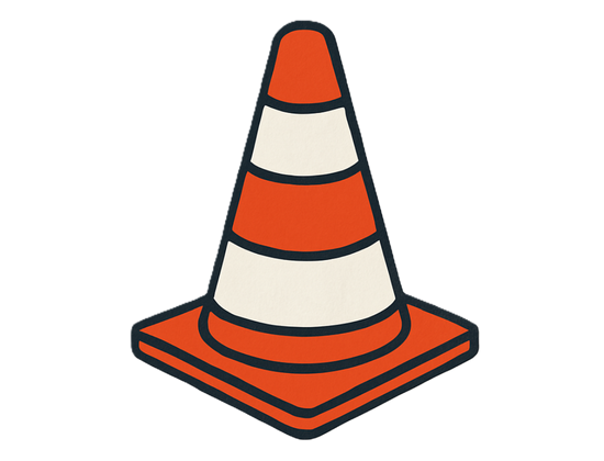 A clip art image of a traffic cone