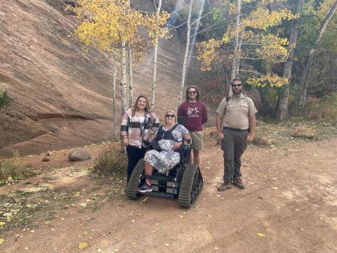 A photo of a track chair