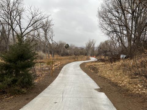 Freshly paved Sinton Trail.