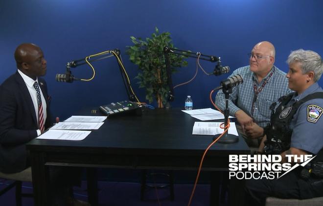 Mayor Yemi, Corey Farkas and Christina all on the set of Behind the Springs
